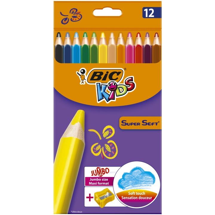 Kids Jumbo Farvepenne 12-pak i gruppen Kids / Børnepenne / Farveblyanter til børn hos Pen Store (100246)