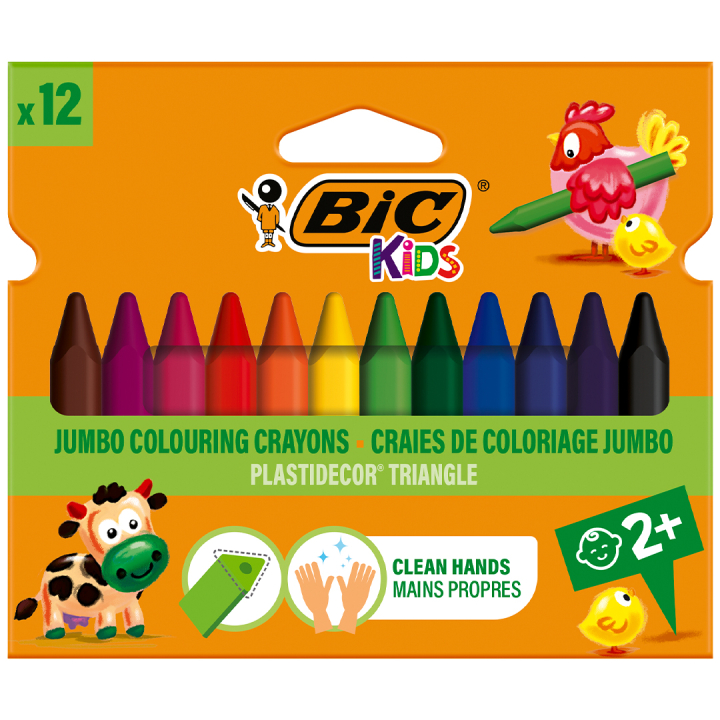 Kids Plastidecor Trekantede Kridt 12-pak i gruppen Kids / Børnepenne / Farvekridt til børn hos Pen Store (100257)