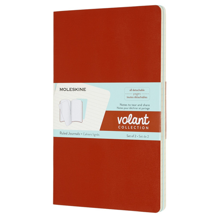 Volant Notebook Large Orange/Blå Ruled i gruppen Papir & Blok / Skriv og noter / Notesbøger hos Pen Store (100347)
