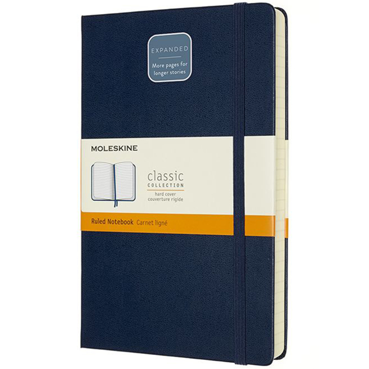 Classic Hard Cover Notebook Expanded Blue Ruled i gruppen Papir & Blok / Skriv og noter / Notesbøger hos Pen Store (100431)