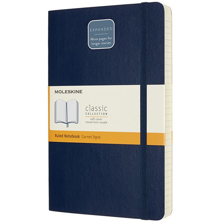 Classic Soft Cover Notebook Expanded Blue Ruled i gruppen Papir & Blok / Skriv og noter / Notesbøger hos Pen Store (100436)