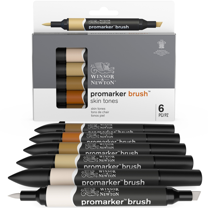 BrushMarker sæt 6 stk Skin Tones i gruppen Penne / Kunstnerpenne / Illustrationmarkers hos Pen Store (100553)
