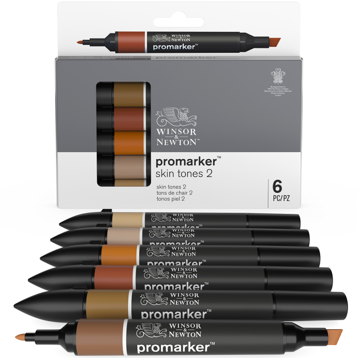 ProMarker sæt 6 stk Skin Tones 2 i gruppen Penne / Kunstnerpenne / Illustrationmarkers hos Pen Store (100564)