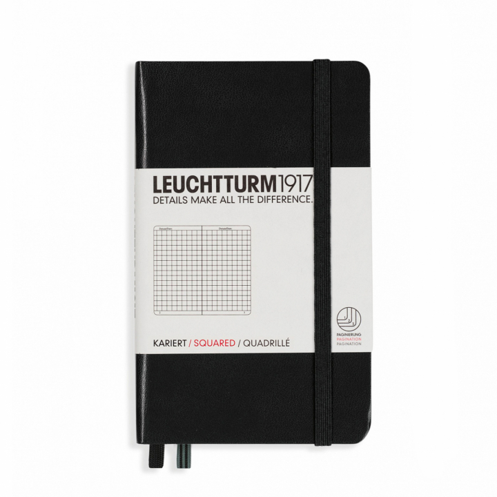 Notebook A6 Pocket Squared Black i gruppen Papir & Blok / Skriv og noter / Notesbøger hos Pen Store (100721)
