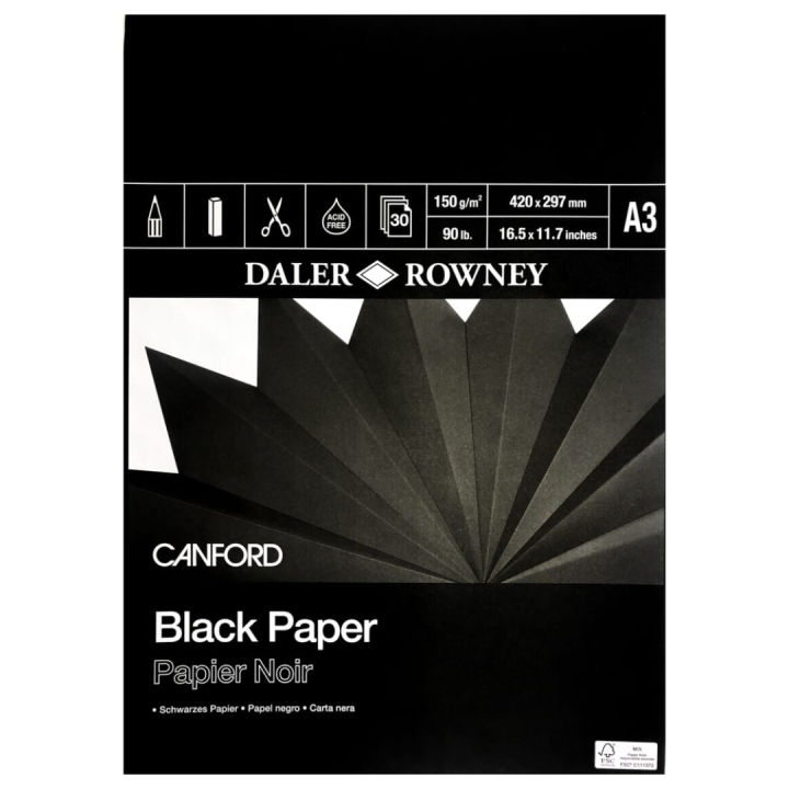Black Paper A3 i gruppen Papir & Blok / Kunstnerblok / Tegnings- og skitseblok hos Pen Store (101446)