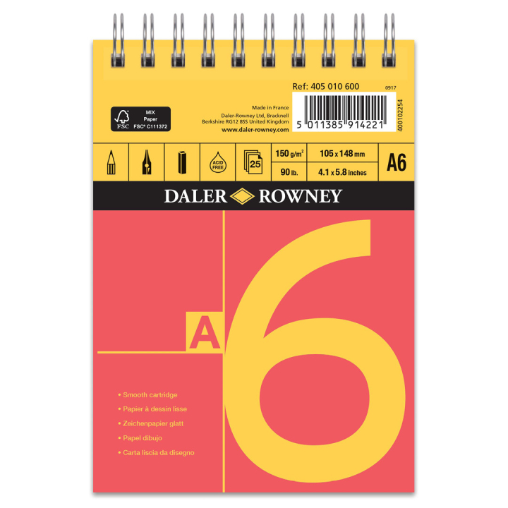 Tegneblok Spiral 150g A6 i gruppen Papir & Blok / Kunstnerblok / Tegnings- og skitseblok hos Pen Store (101447)