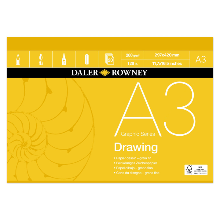 Drawing Paper A3 i gruppen Papir & Blok / Kunstnerblok / Tegnings- og skitseblok hos Pen Store (101456)