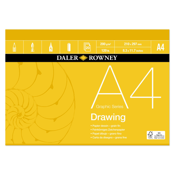 Drawing Paper A4 i gruppen Papir & Blok / Kunstnerblok / Tegnings- og skitseblok hos Pen Store (101457)