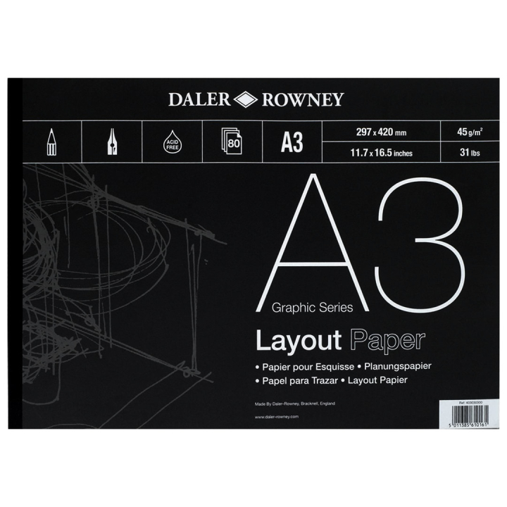 Layout Paper A3 i gruppen Papir & Blok / Kunstnerblok / Tegnings- og skitseblok hos Pen Store (101459)
