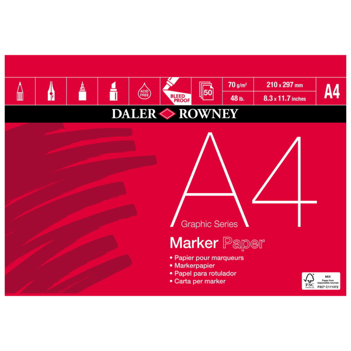 Marker Paper A4 i gruppen Papir & Blok / Kunstnerblok / Markerblok hos Pen Store (101460)