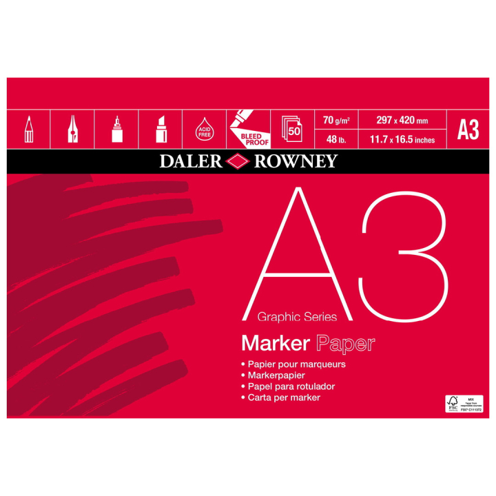 Marker Paper A3 i gruppen Papir & Blok / Kunstnerblok / Markerblok hos Pen Store (101461)