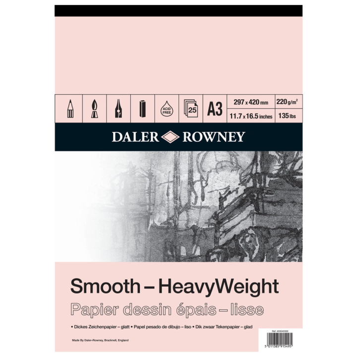 Smooth HeavyWeight A3 i gruppen Papir & Blok / Kunstnerblok / Tegnings- og skitseblok hos Pen Store (101466)