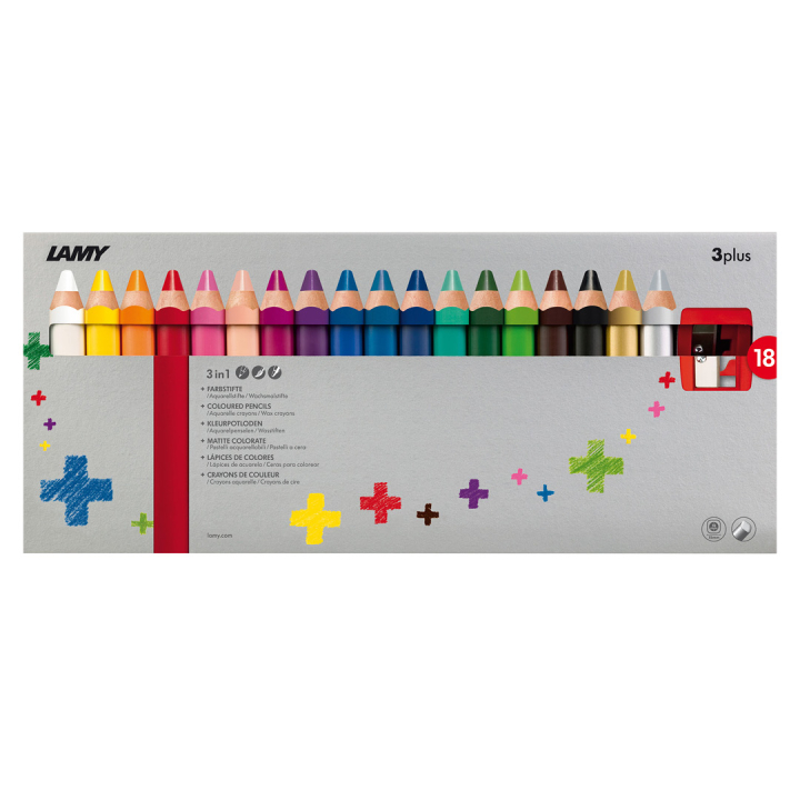 3plus 18-set i gruppen Kids / Børnepenne / Farveblyanter til børn hos Pen Store (101783)