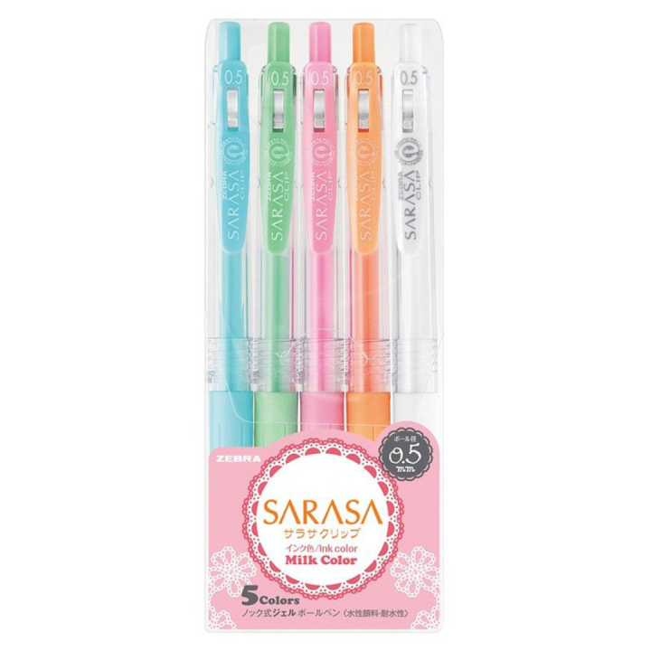 Sarasa Clip Milky 5-sæt i gruppen Hobby & Kreativitet / Teknikker / Bullet Journaling hos Pen Store (102199)