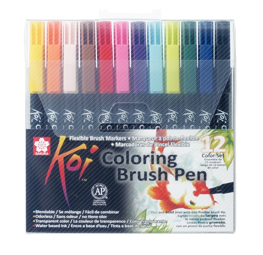 Koi Colouring Brush Pen sæt 12 stk i gruppen Penne / Kunstnerpenne / Penselpenne hos Pen Store (102306)