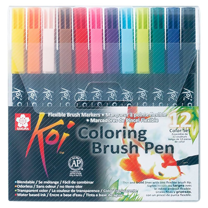 Koi Colouring Brush Pen sæt 12 stk i gruppen Penne / Kunstnerpenne / Penselpenne hos Pen Store (102306)