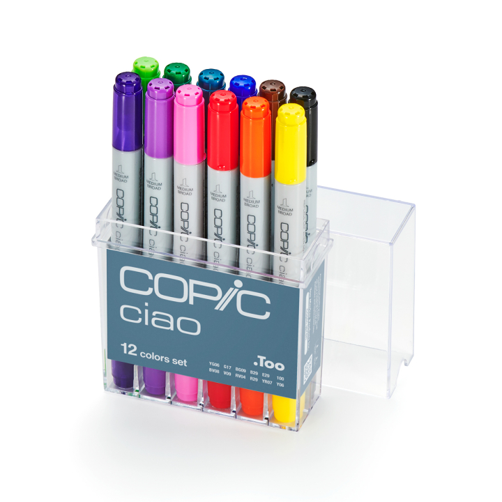 Ciao Basic colors sæt 12 stk i gruppen Penne / Kunstnerpenne / Tuschpenne hos Pen Store (103253)