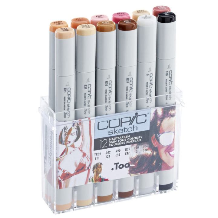 Sketch sæt 12 stk Skin tones i gruppen Penne / Kunstnerpenne / Illustrationmarkers hos Pen Store (103313)
