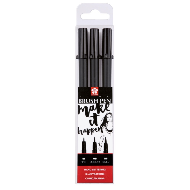 Pigma Brush Pen 3-set i gruppen Penne / Kunstnerpenne / Penselpenne hos Voorcrea (103502)