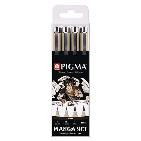 Pigma Sepia Manga 4-set i gruppen Penne / Produktserie / Pigma Micron hos Pen Store (103540)