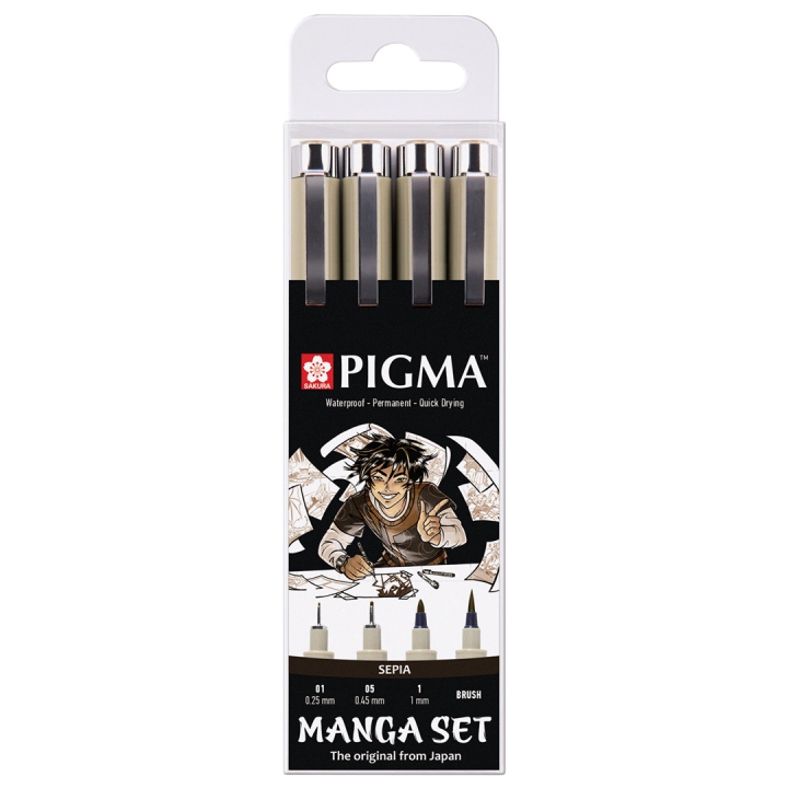 Pigma Sepia Manga 4-set i gruppen Penne / Skrive / Gelpenne hos Pen Store (103540)