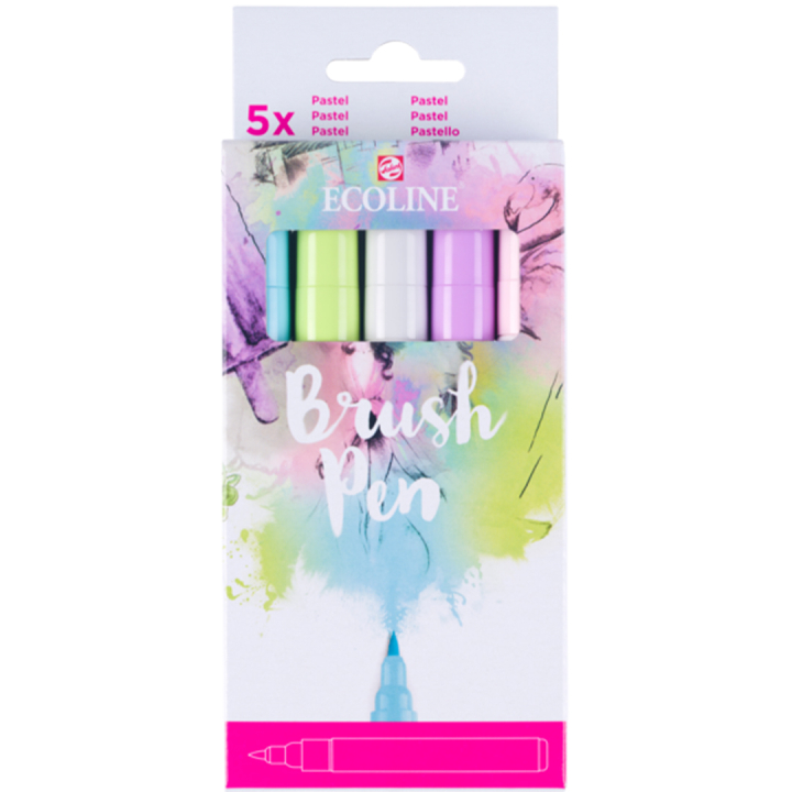 Brush Pen Pastel 5-set i gruppen Penne / Kunstnerpenne / Penselpenne hos Pen Store (103709)