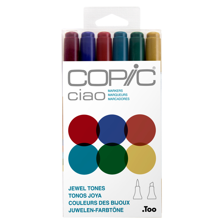 Ciao 6-sæt Jewel Tones i gruppen Penne / Kunstnerpenne / Illustrationmarkers hos Pen Store (103870)