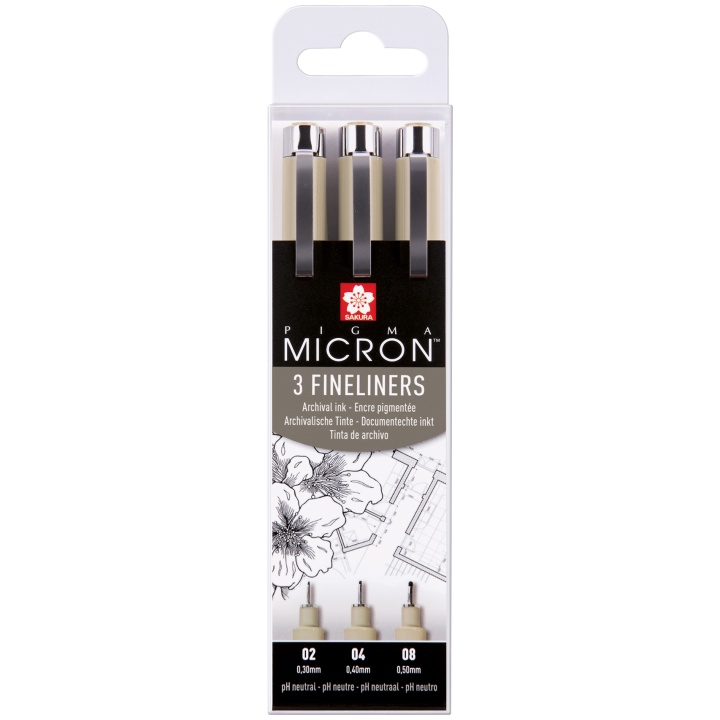 Pigma Micron Fineliner sæt 3 stk (2) i gruppen Penne / Produktserie / Pigma Micron hos Pen Store (103872)