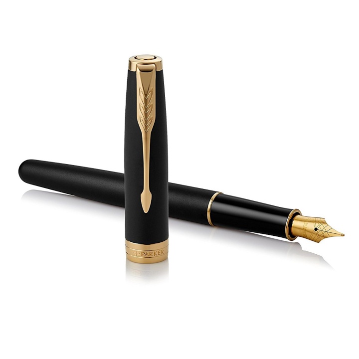 Sonnet Black/Gold Fyldepen Medium i gruppen Penne / Fine Writing / Fyldepenne hos Pen Store (104695)