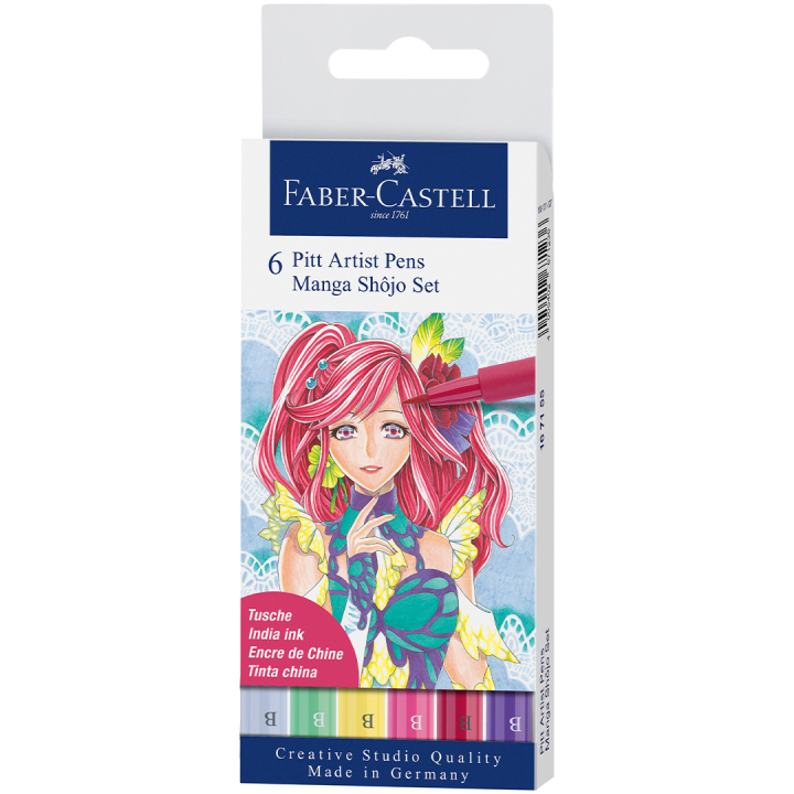 PITT Artist Brush sæt 6 stk Manga Shojo i gruppen Penne / Kunstnerpenne / Tusser hos Pen Store (105147)