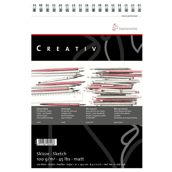 Creativ Skitseblokke spiral A4 i gruppen Papir & Blok / Kunstnerblok / Tegnings- og skitseblok hos Pen Store (105159)
