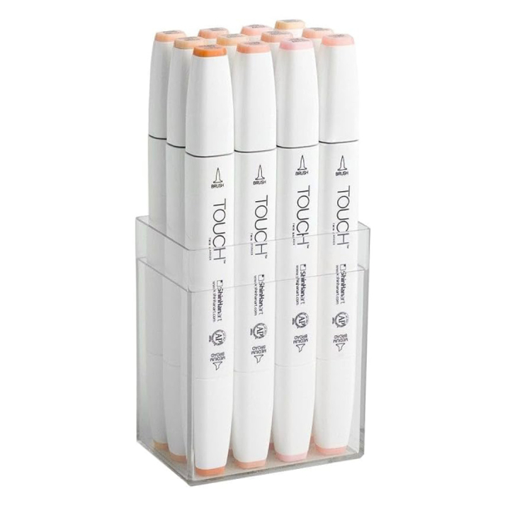 Twin Brush Marker sæt 12 stk Skin i gruppen Penne / Kunstnerpenne / Illustrationmarkers hos Pen Store (105315)