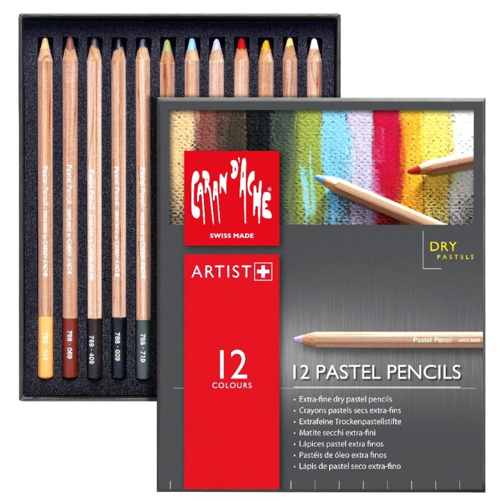 Pastel Pencils sæt 12 stk i gruppen Kunstnerartikler / Farver / Pastel hos Pen Store (105980)
