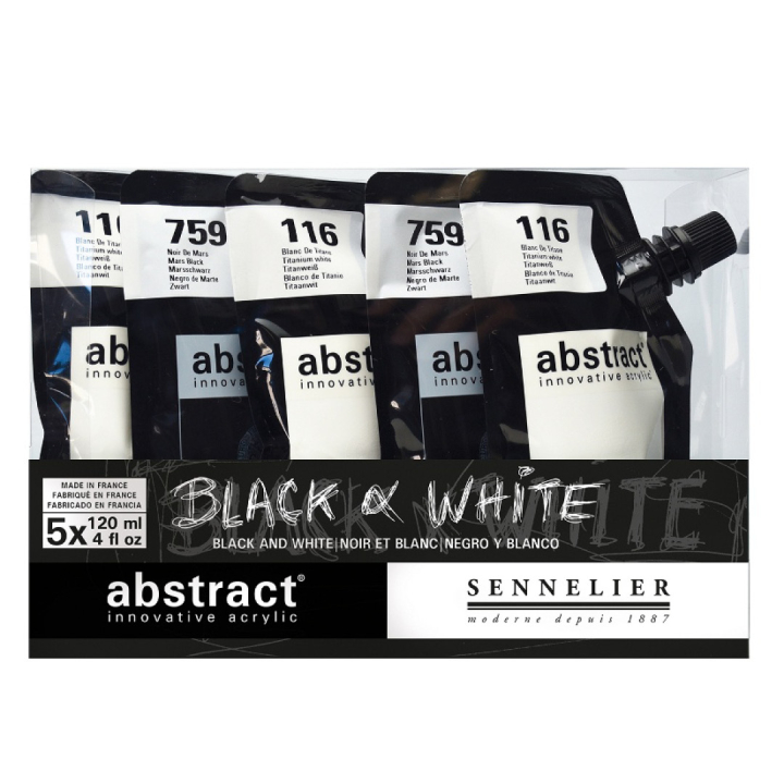 Abstract Acrylic Black & White i gruppen Kunstnerartikler / Kunstnerfarver / Akrylmaling hos Pen Store (106258)