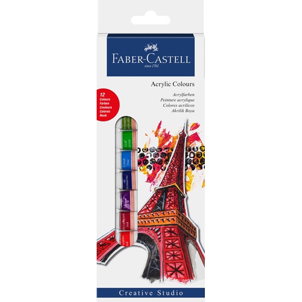 Starter set acrylic colors 12-set i gruppen Kunstnerartikler / Farver / Akrylmaling hos Pen Store (106519)