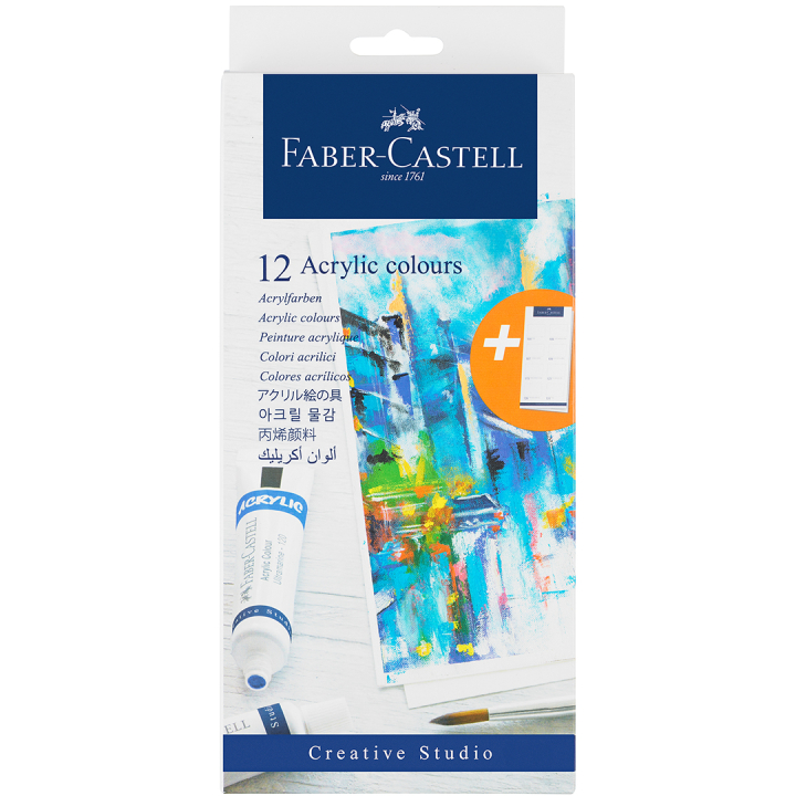 Starter set acrylic colors 12-set i gruppen Kunstnerartikler / Kunstnerfarver / Akrylmaling hos Pen Store (106519)