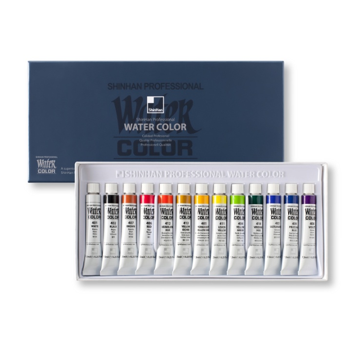 ShinHan Water Colors PRO 7.5ml 13-set i gruppen Kunstnerartikler / Farver / Akvarelfarver hos Pen Store (107246)