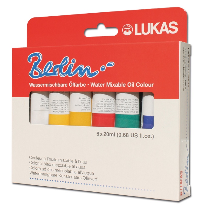 Berlin Water Mixerable Oil Color Starter 20 ml 6-set i gruppen Kunstnerartikler / Farver / Oliefarve hos Pen Store (107249)