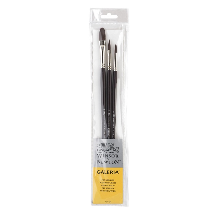 Galeria Brush Round/Long Handle 3-sæt i gruppen Kunstnerartikler / Pensler / Syntetiske pensler hos Pen Store (108075)