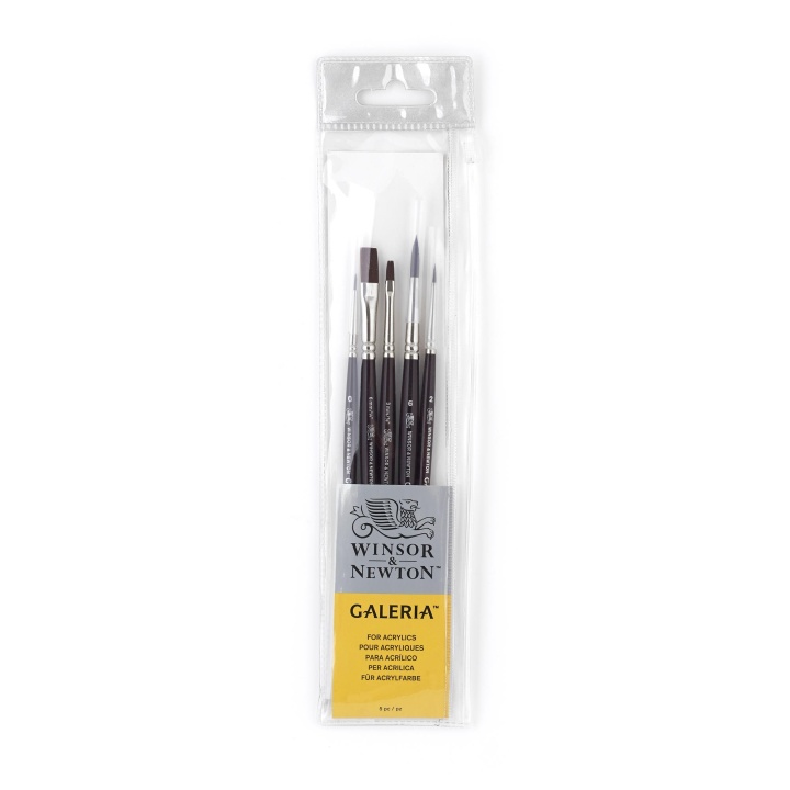 Galeria Brush Short Handle 5-sæt i gruppen Kunstnerartikler / Pensler / Akrylpensler hos Pen Store (108078)