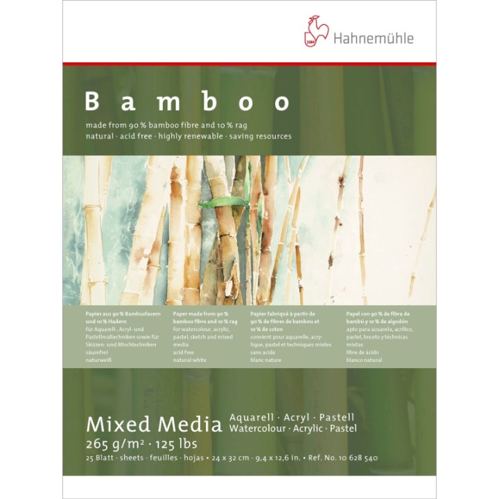 Mixed Media Bamboo 265g 24x32 cm i gruppen Papir & Blok / Kunstnerblok / Mixed media-blok hos Pen Store (108082)