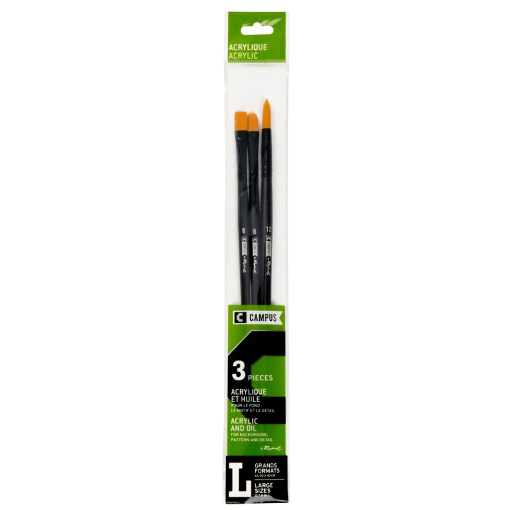 Campus Brush 3-sæt L i gruppen Kunstnerartikler / Pensler / Syntetiske pensler hos Pen Store (108371)