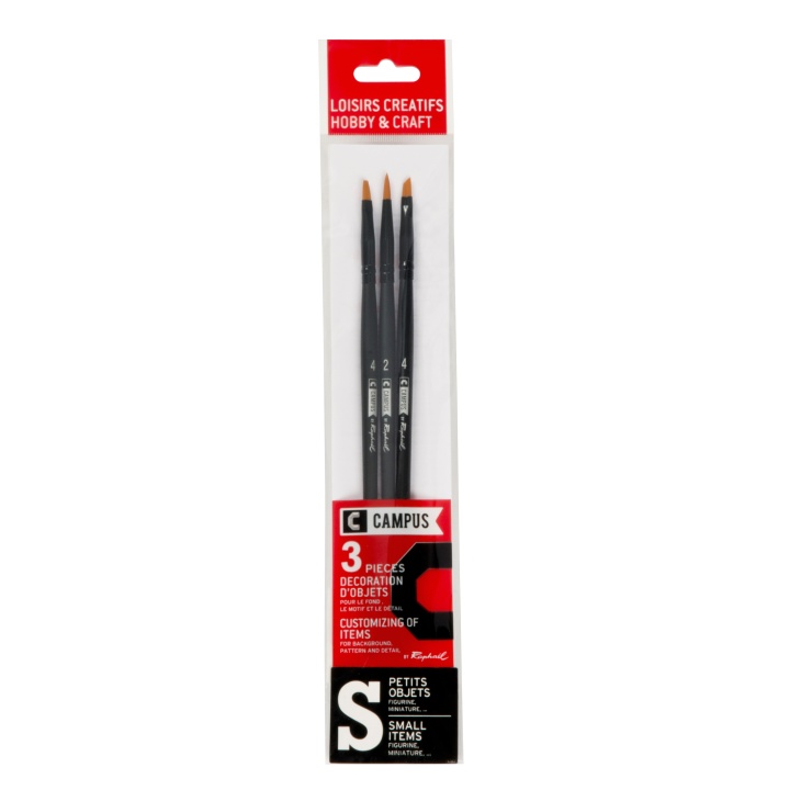 Campus Hobby Brush 3-sæt S i gruppen Kunstnerartikler / Pensler / Syntetiske pensler hos Pen Store (108380)