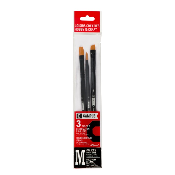 Campus Hobby Brush 3-sæt M i gruppen Kunstnerartikler / Pensler / Syntetiske pensler hos Pen Store (108381)
