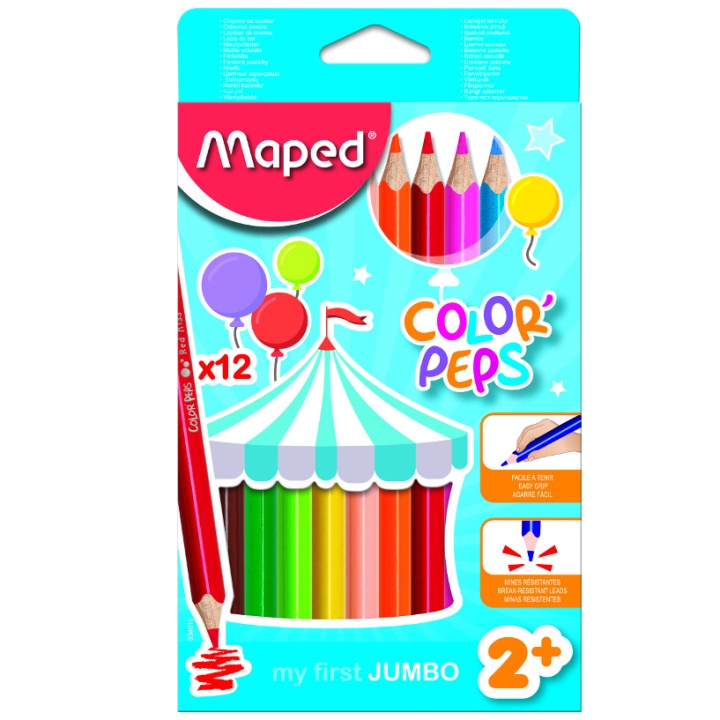 Color Peps Farvepenne Jumbo 12-sæt i gruppen Kids / Børnepenne / 0-2 år+ hos Pen Store (108767)