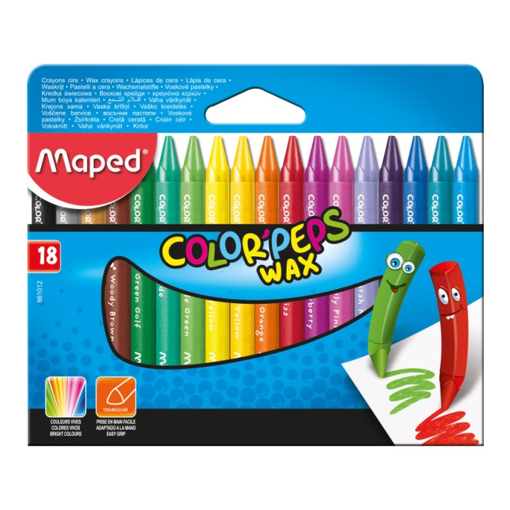 Color Peps Vokskridt 18-sæt i gruppen Kids / Børnepenne / Farvekridt til børn hos Pen Store (108774)