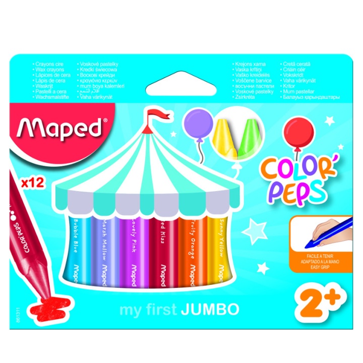 Color Peps Vokskridt Jumbo 12-sæt i gruppen Kids / Børnepenne / Farvekridt til børn hos Pen Store (108775)