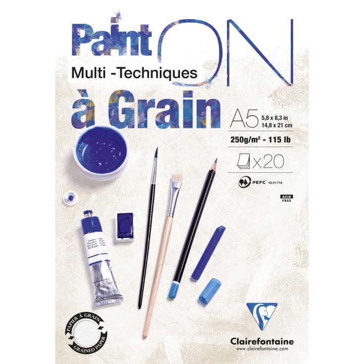 Paint'ON Multi-Techniques á Grain A5 i gruppen Papir & Blok / Kunstnerblok / Mixed media-blok hos Pen Store (110405)