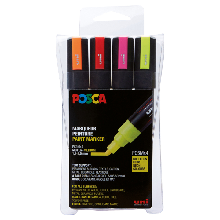 Posca PC-5M Neon 4-sæt i gruppen Penne / Kunstnerpenne / Illustrationmarkers hos Pen Store (110434)