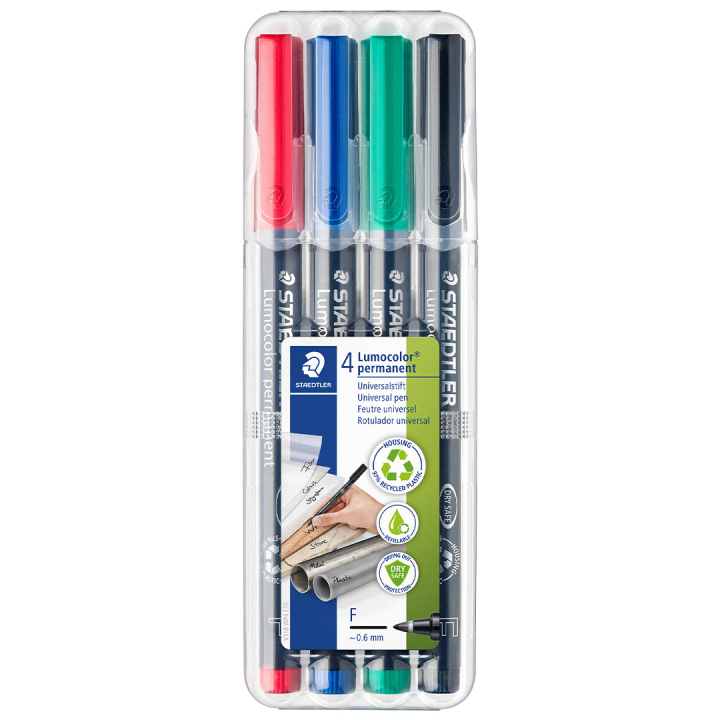 Lumocolor permanent Fine sæt 4 stk i gruppen Penne / Mærkning og kontor / Markeringspenne hos Pen Store (110757)